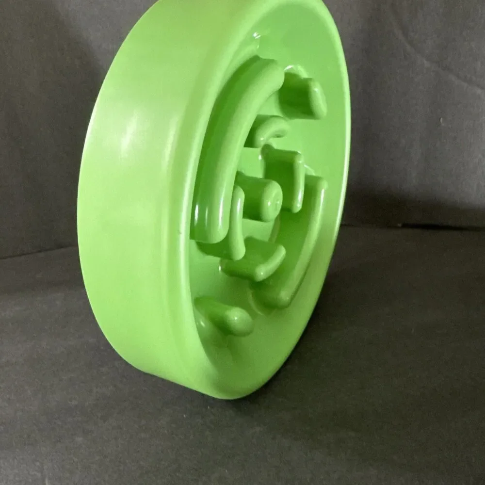 Slow Feeder Pet Dog Bowl Fun Green Anti-Gulping Slower Food Feeding Dishes Puppy